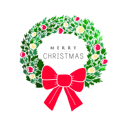 500x500 Merry Christmas Wreath Vector Pictures, Photos, And Images For