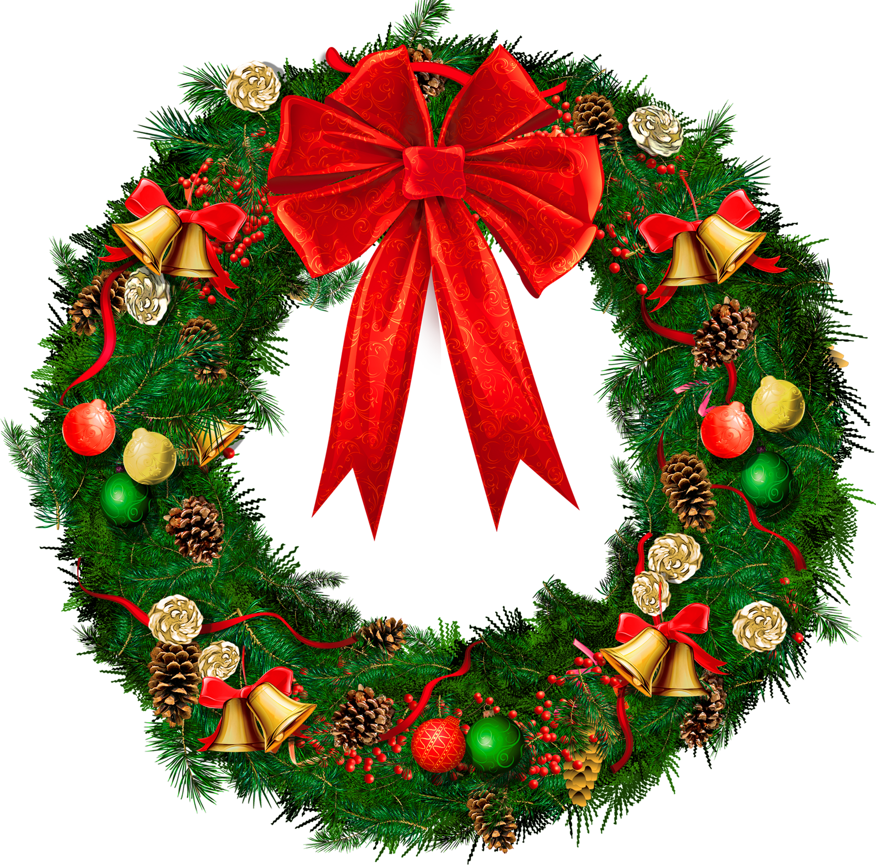 1770x1749 Vector Clipart Christmas Wreath