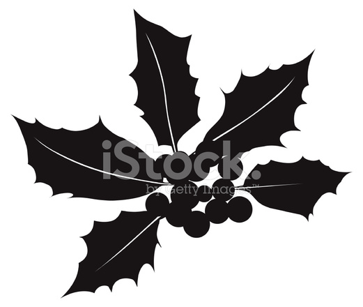 521x440 Holly Berry Silhouette Vector Stock Vector