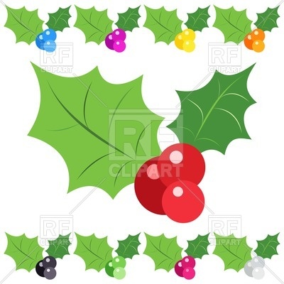400x400 Holly Berry In Different Colours Vector Image Vector Artwork Of