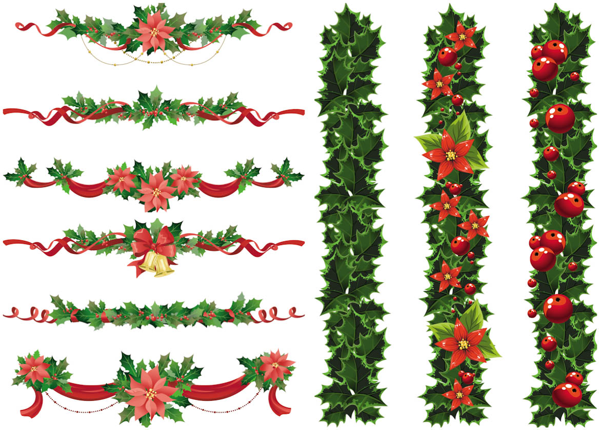 1170x839 Vintage Christmas Garland Clipart