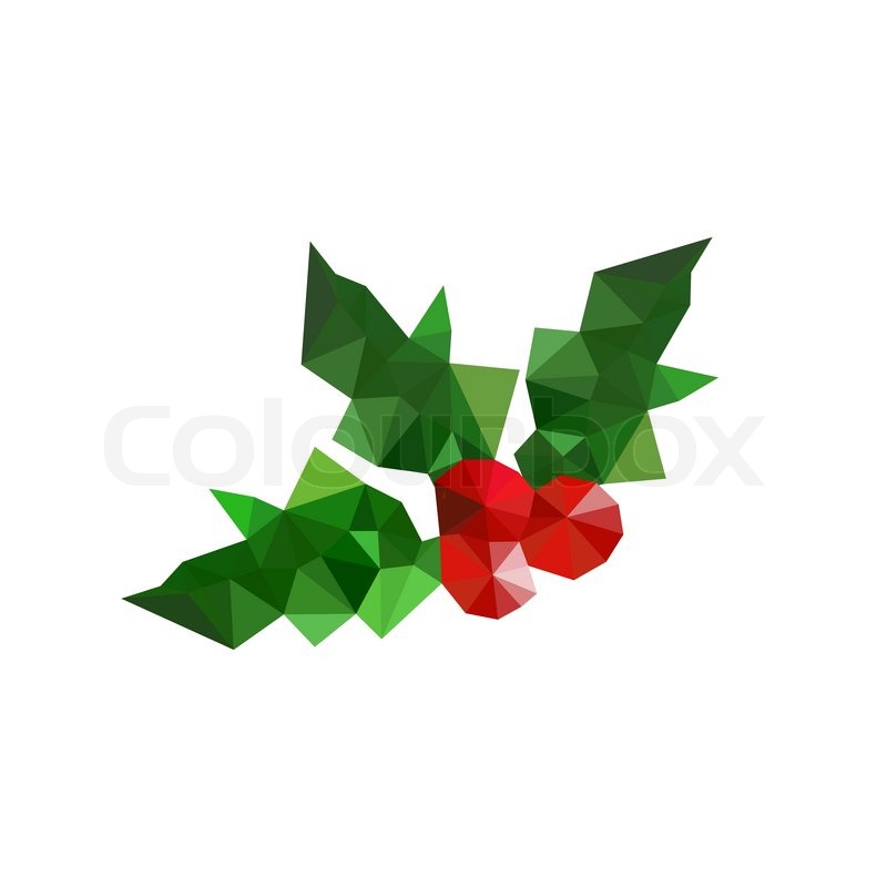 800x800 Illustration Of Origami Christmas Holly Leaves Stock Vector