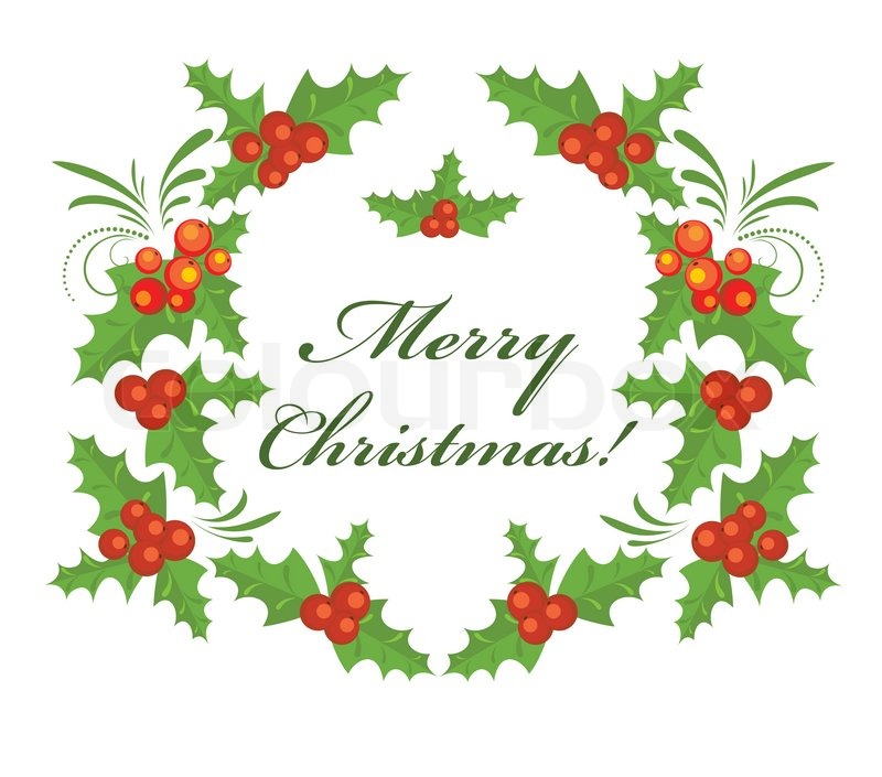 800x705 Christmas Holly Wreath Stock Vector Colourbox
