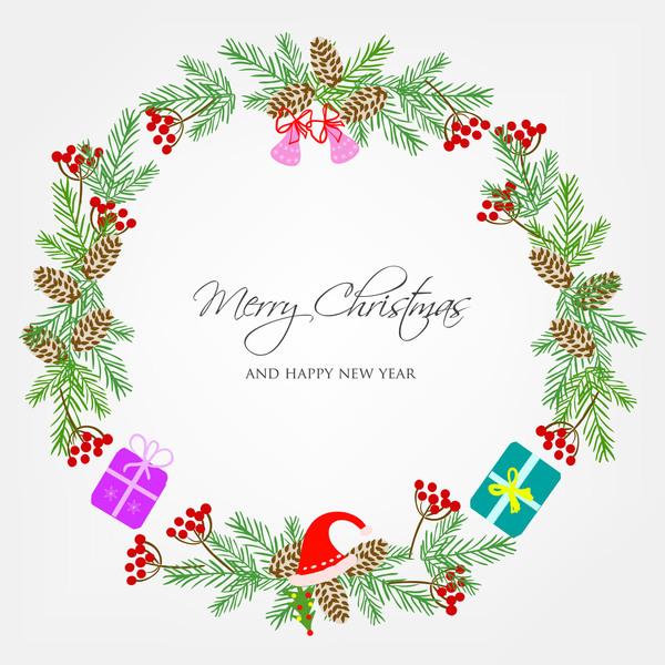 600x600 Elegant Christmas Wreath Vector Material 01 Free Download