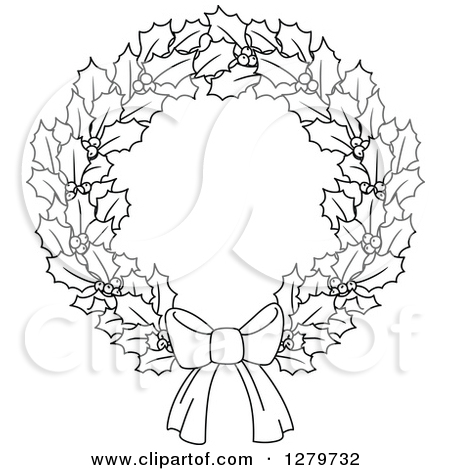 450x470 Wreath Black And White Clipart