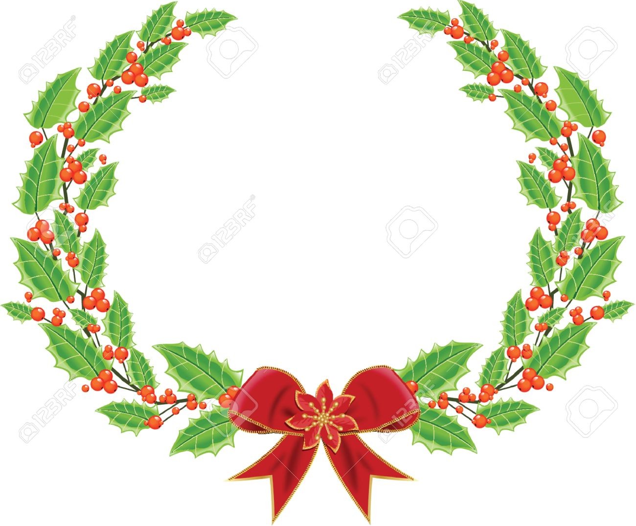 1300x1075 Christmas Holly Wreath Vector 576630 3