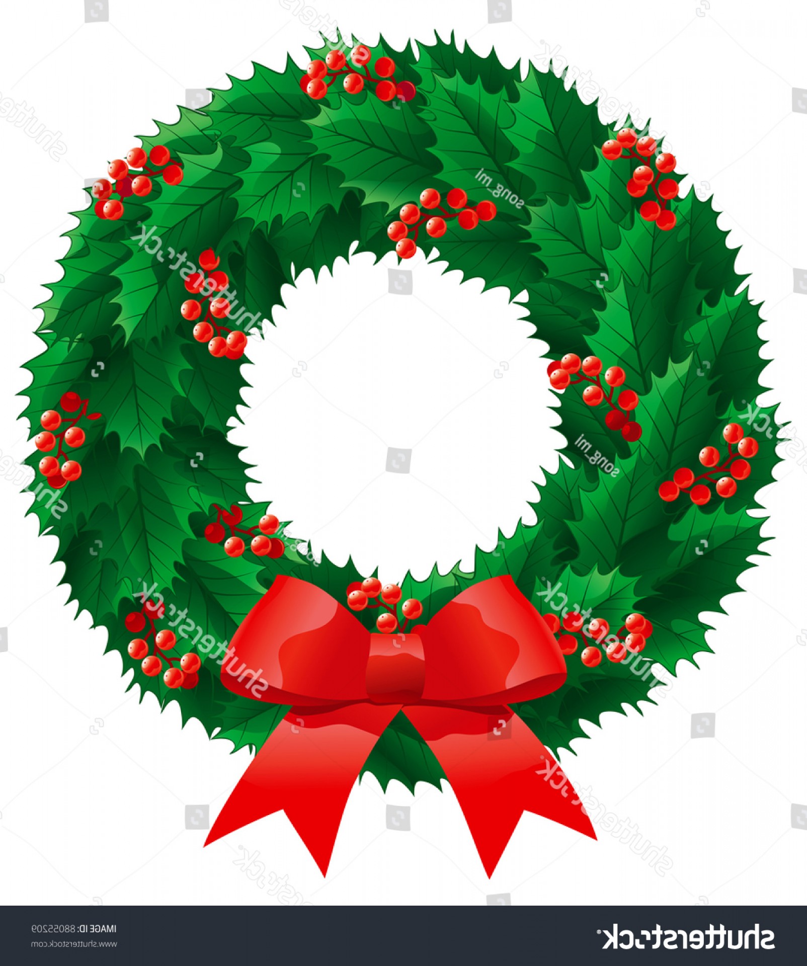 1604x1920 Christmas Holly Wreath Vector Decoration Berries Shopatcloth