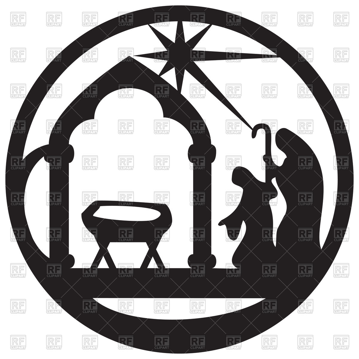 1200x1200 Adoration Of Magi Silhouette Icon. Scene Of Holy Bible Vector
