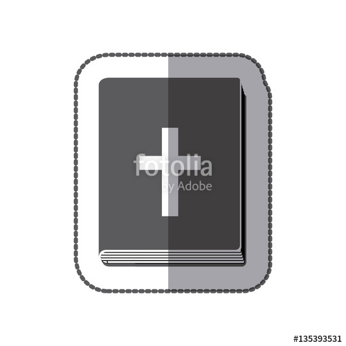 500x500 Middle Shadow Sticker Grayscale With Holy Bible Vector