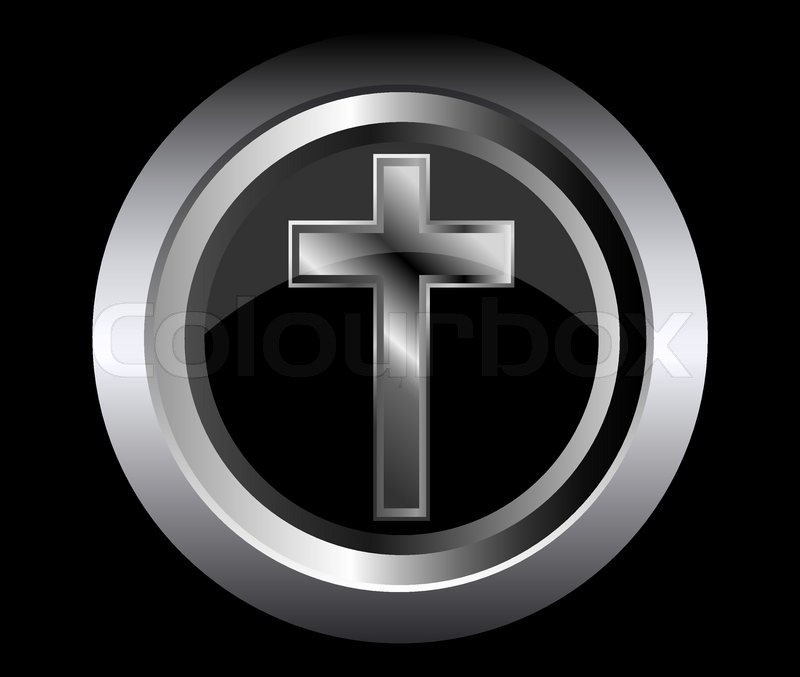 800x677 Holy Cross Symbol Of The Christian Faith On A Black Metal Button