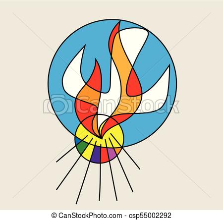 450x444 Holy Spirit Fire Line Logo, Art Vector Design.