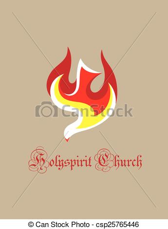 345x470 Dove Fire Holy Spirit Icon, Art Vector Design.