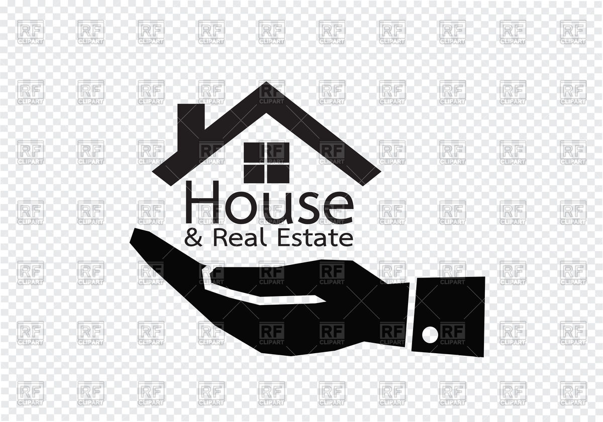 1200x841 Real Estate Concept. Hand And Home Icon. Vector Image Vector