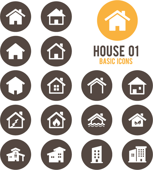 500x557 Round Home Icons Vector 01 Free Download