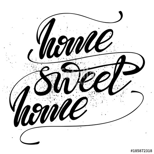500x500 Lettering Home Sweet Home. Vector Illustration. Stock Image And