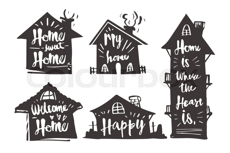 800x533 Hand Drawn Caligraphy In Silhouette House, Home Sweet Home, My