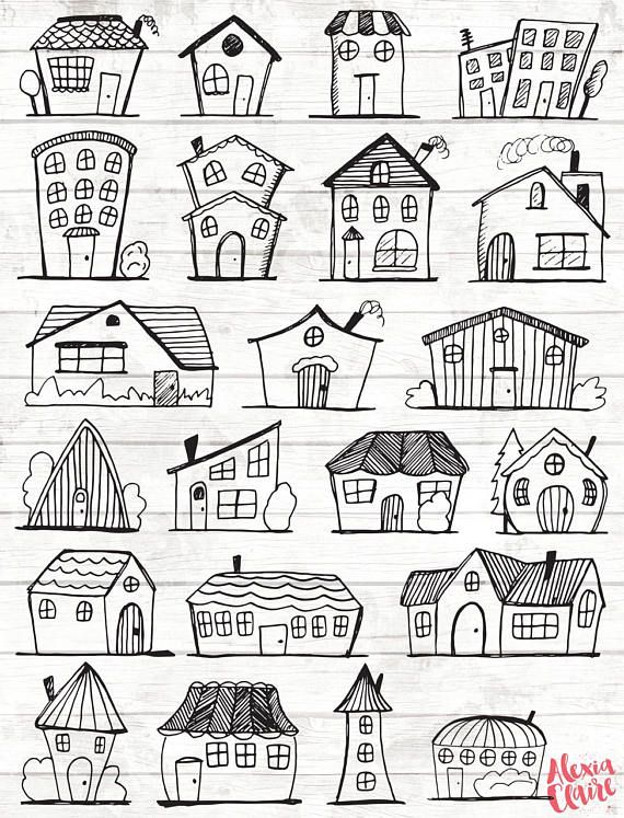 570x747 Doodle House Clipart