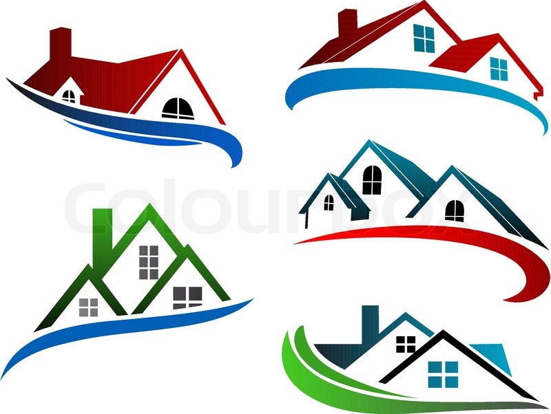 800x602 Building Symbols With Home Roofs For Real Estate Business Design