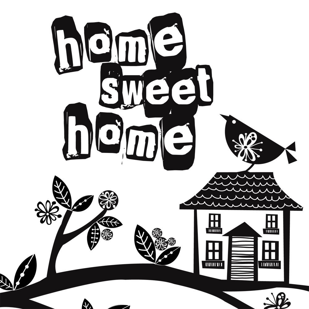 1000x1000 Home Sweet Home Vector Black And White
