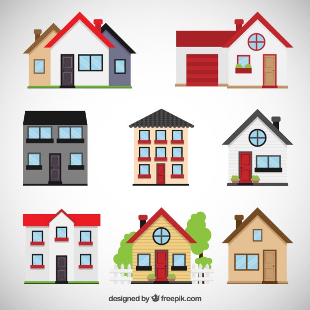 626x626 Houses Collection Vector Free Download