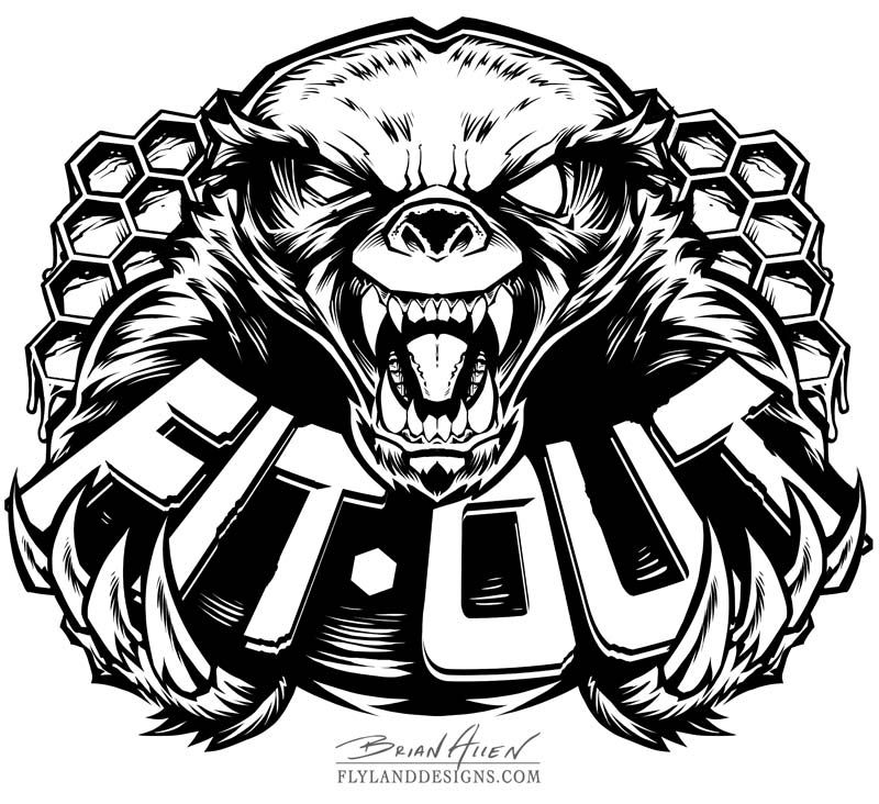 800x732 Honey Badger Clipart Vector 19