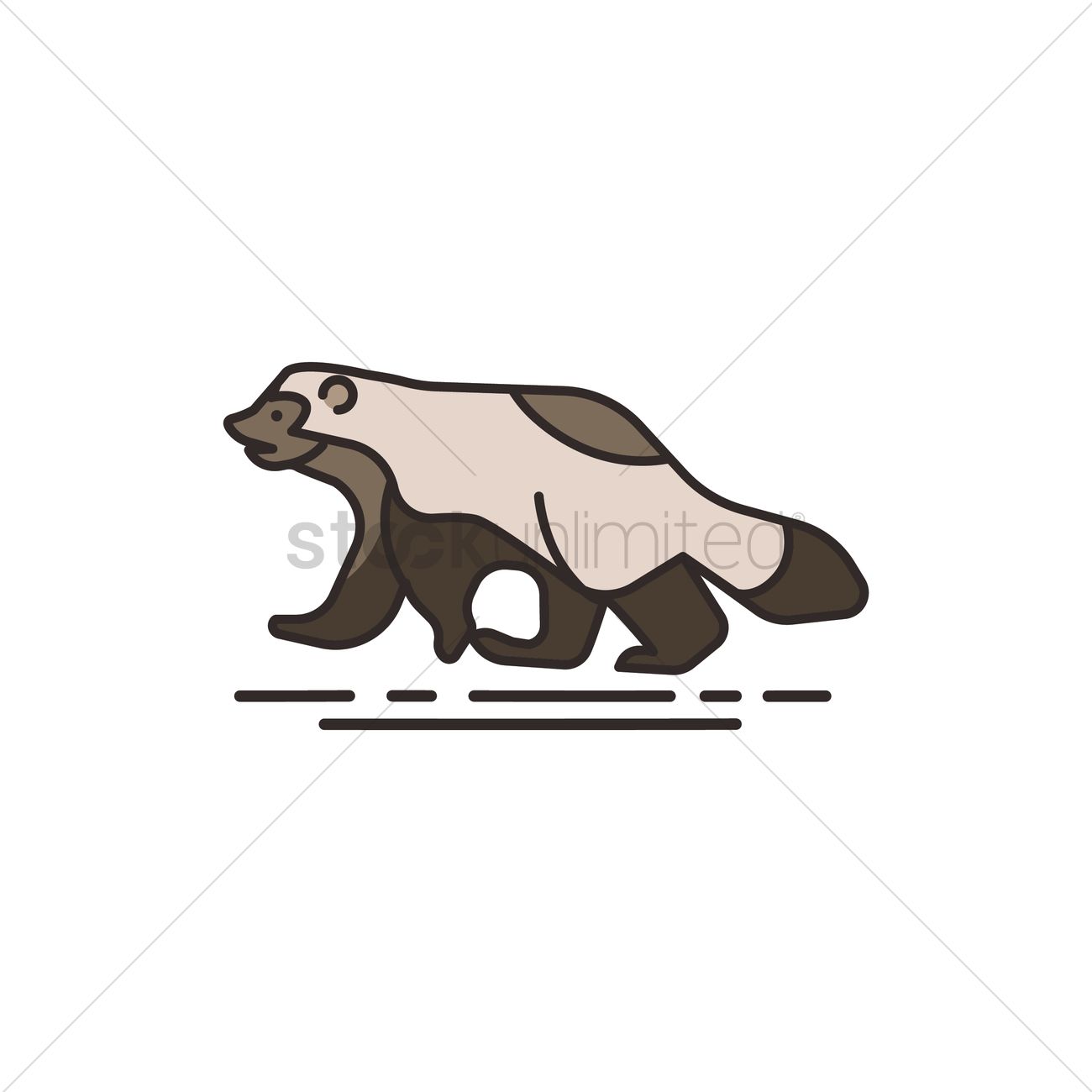 1300x1300 Honey Badger Vector Image