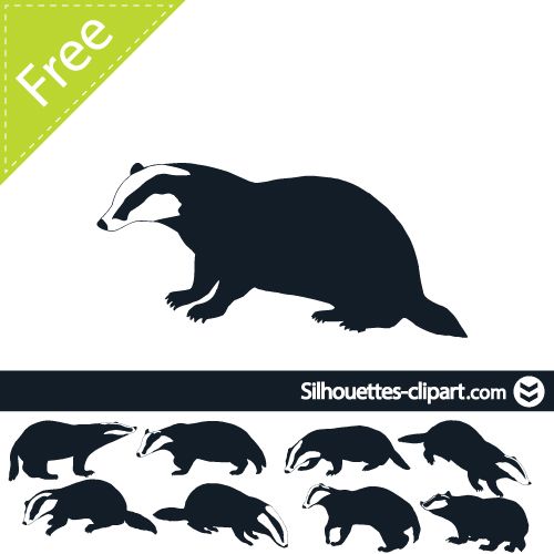 500x500 Badger Vector Silhouette Silhouettes Clipart Silhouettes