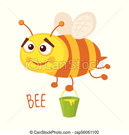 450x470 Honey Bee Vector Illustration Isolated On White Background.