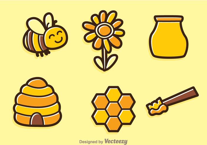 700x490 Spring Bee Vector Icons