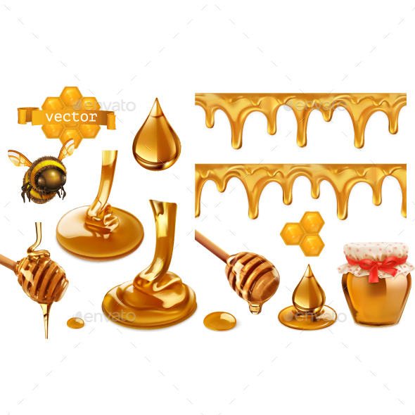590x590 Honey Vector Set By Allevinatis Graphicriver