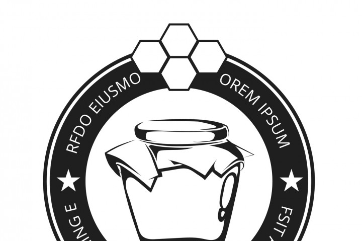 720x479 Beekeeper, Honey Vector Label, Badge, Emblem In Black And White By