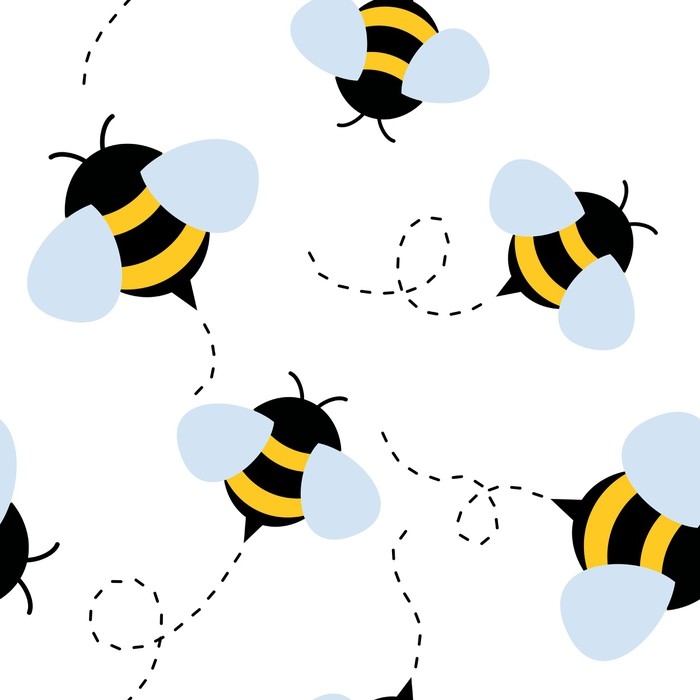 700x700 Bee Seamless Pattern. Honey Vector. Wall Mural We Live