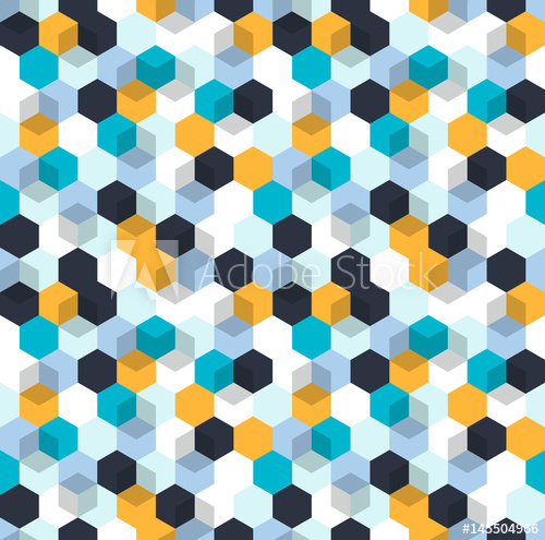 500x495 Honeycomb Vector Background. Seamless Pattern With Colored