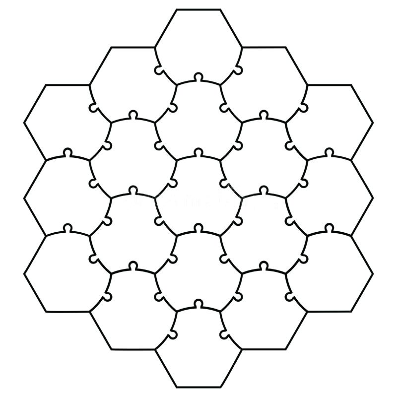 800x800 Hexagonal Jigsaw Puzzle Template Vector Form A Honeycomb For
