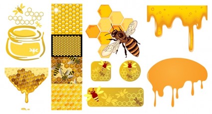 425x229 Bee Honey Honeycomb Vector Free Vectors Ui Download