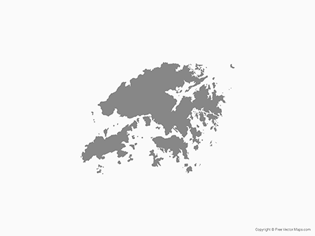 460x345 Vector Map Of Hong Kong