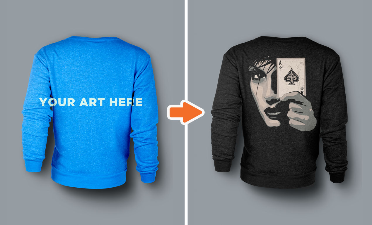 1270x770 Ladies Crew Neck Sweatshirt Mockup Template Pack