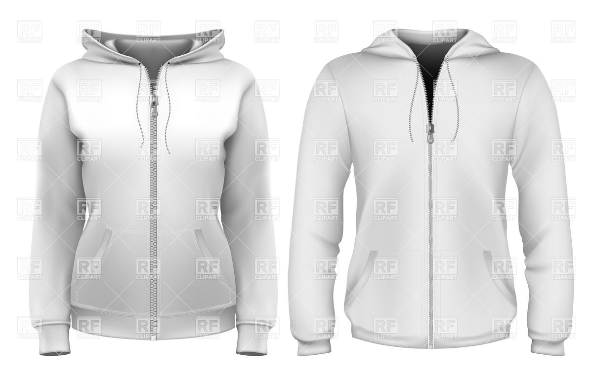 1200x756 Men Or Women Hoodie Jacket Blank Template Vector Image Vector