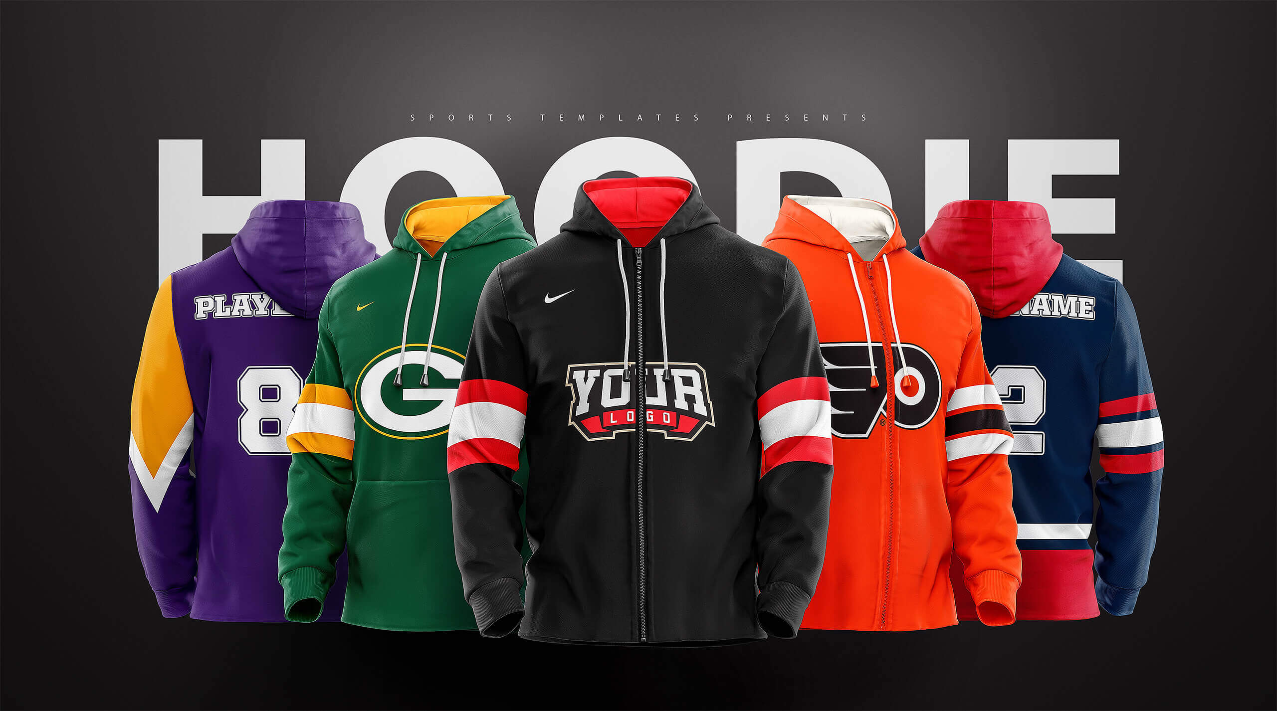 2560x1426 Sports Hoodie Mockup Template Sports Templates