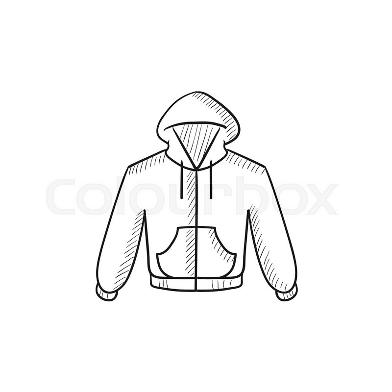 800x800 Hoodie Vector Sketch Icon Isolated On Background. Hand Drawn