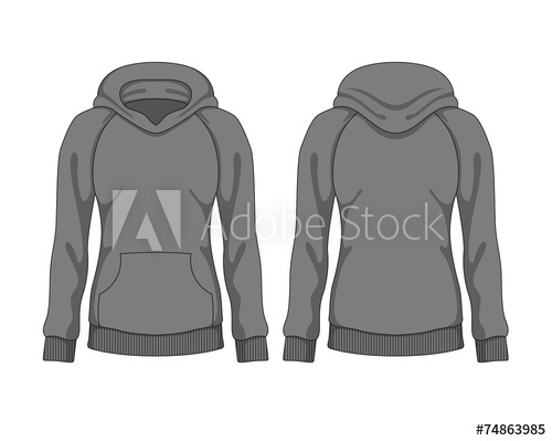 500x399 Woman Hoodie. Vector Template