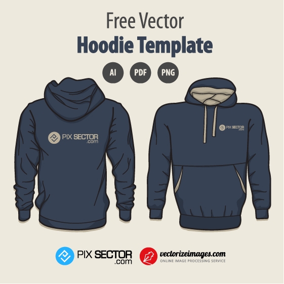 561x561 Free Hoodie Vector Template