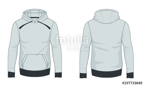 500x300 Hoodie Vector Template Front And Back View Stock Image And