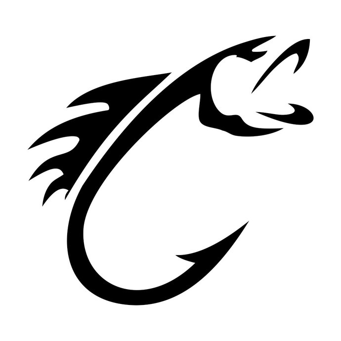 690x690 Fish Hook Graphics Design Svg Dxf Eps Png Cdr By Vectordesign