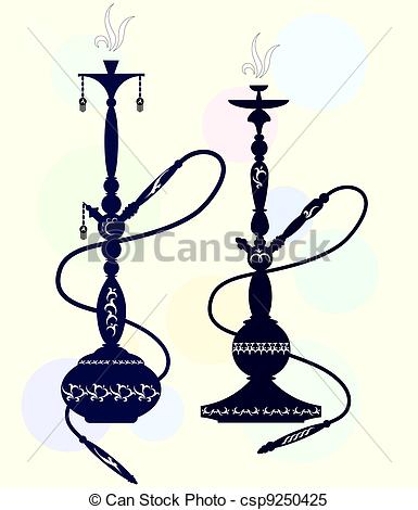 385x470 Hookah With Oriental Pattern For The Vector.