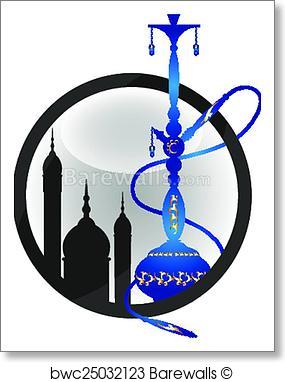 285x382 Art Print Of East Hookah Vector Barewalls Posters Amp Prints
