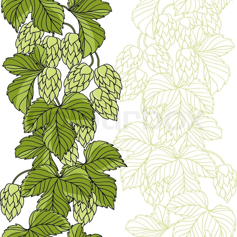 800x800 Hop Ornament On Green Grunge Background, Vector Illustration