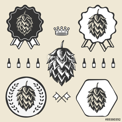 500x500 Hop Craft Beer Vintage Sign Symbol Label Element Stock Image And