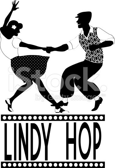 383x556 Lindy Hop Dancers Silhouette Royalty Free Vector Art Illustration