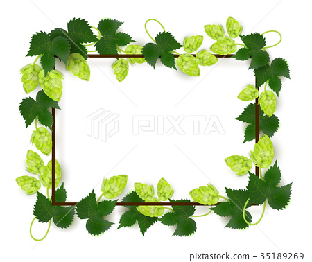 450x378 Vector Beer Poster With Hop Leaves Template